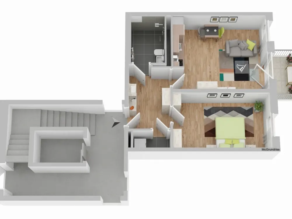 WBS Type A Required - Beautiful 2-Room Apartment with Open Living and Dining Area in New Building Brantheke