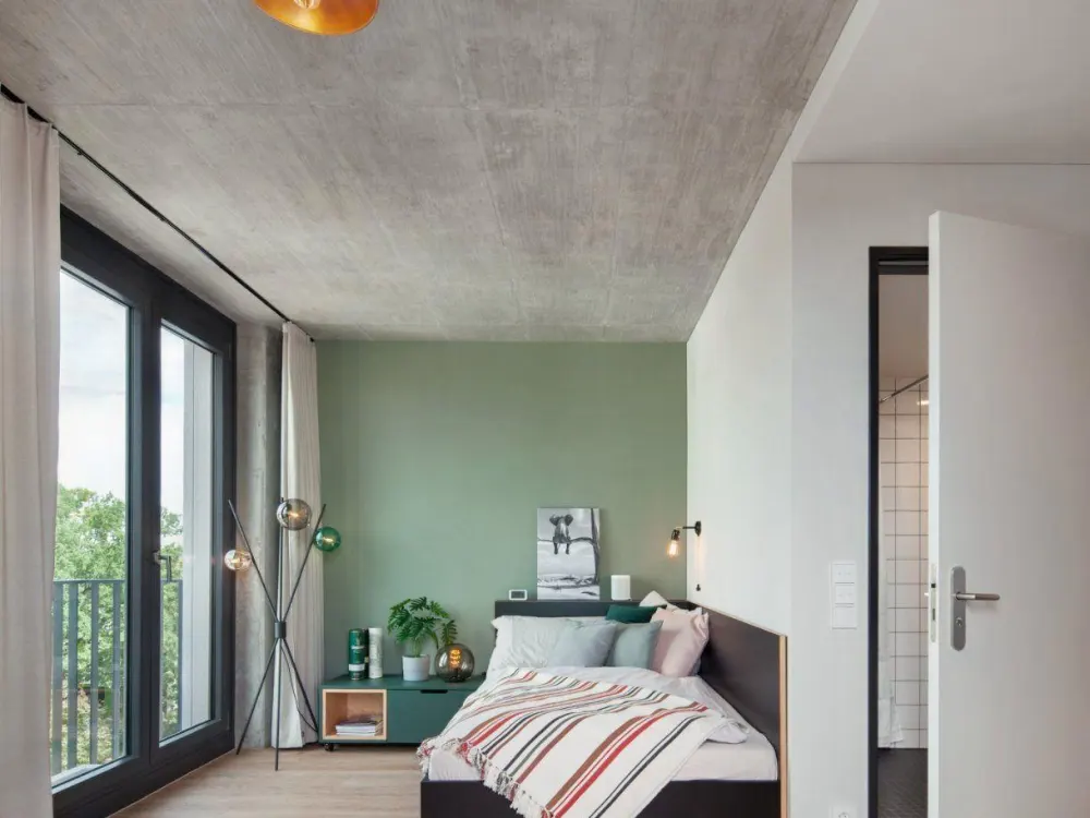 Neon Wood Student Housing in Berlin Adlershof, Double Deluxe Balcony