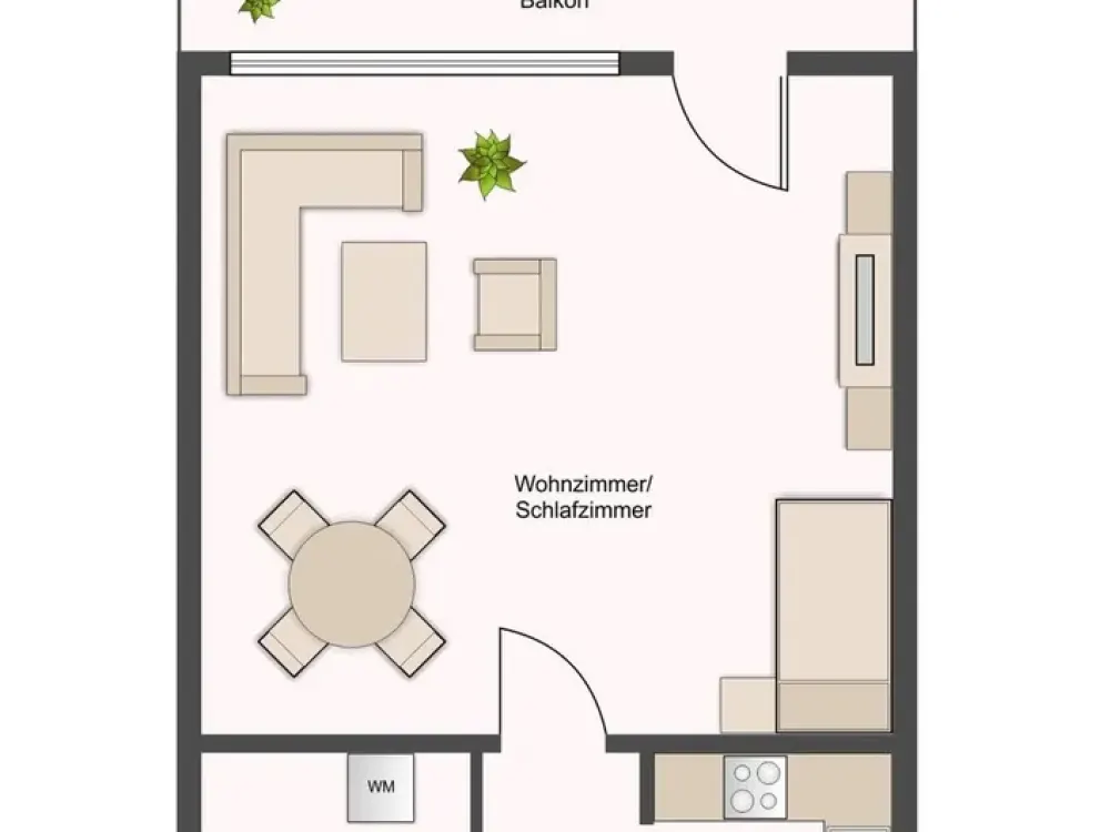 TOP SANIERT! 1 Raum Wohnung mit Balkon und schönem Ausblick