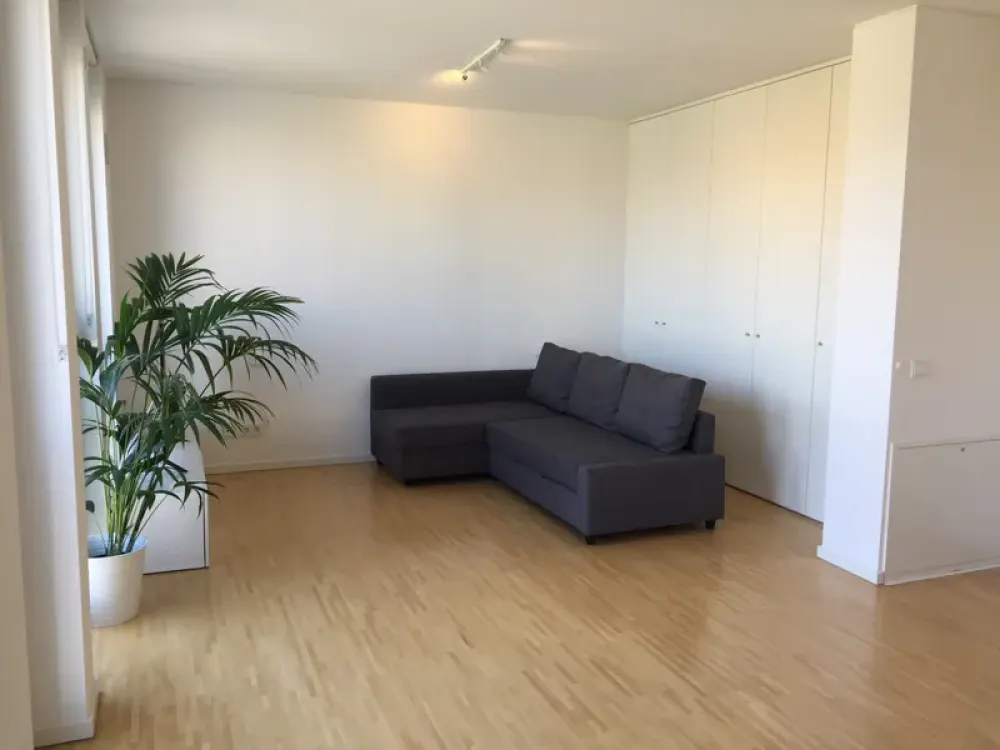 Urbanes Studio-Glück am Rebstockpark, Stilvolles Open-Space-Living mit Skyline-Blick!