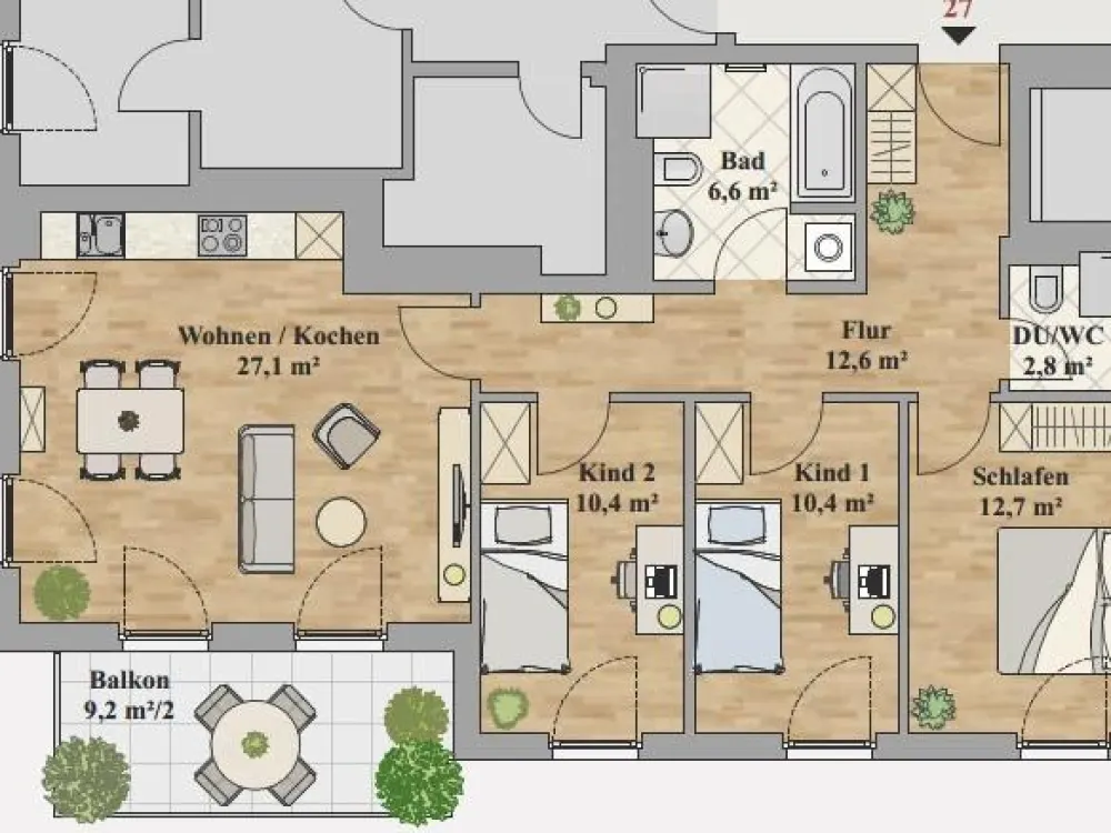 Lichtdurchflutete 4-RW mit Balkon & exklusiver Ausstattung wartet auf Sie!