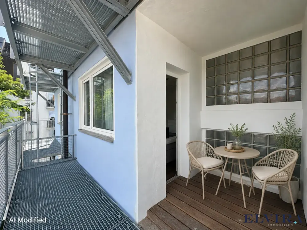 ELVIRA - Maxvorstadt, exlusive und vollmöblierte 2-Zimmer-Wohnung mit sonnigem Balkon und Loggia (Mi