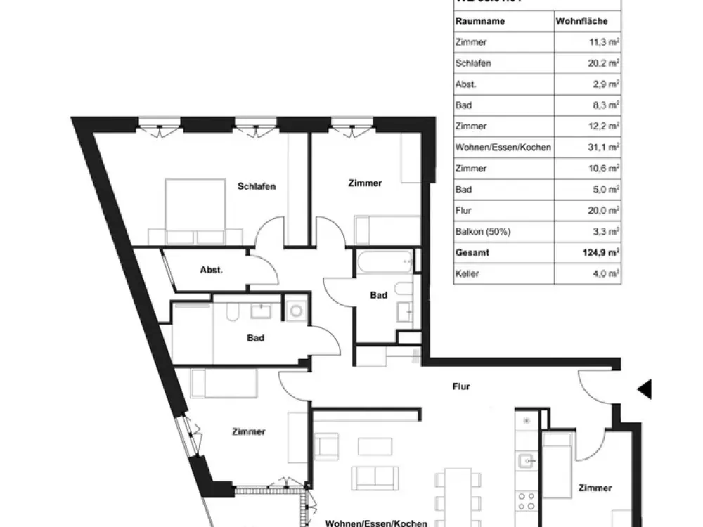 Deiker Höfe: Gut geschnittene 5-Zimmer-Wohnung mit Einbauküche und Loggia!