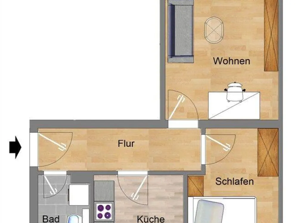 2-Zimmerwohnung in Badenstedt mit Balkon