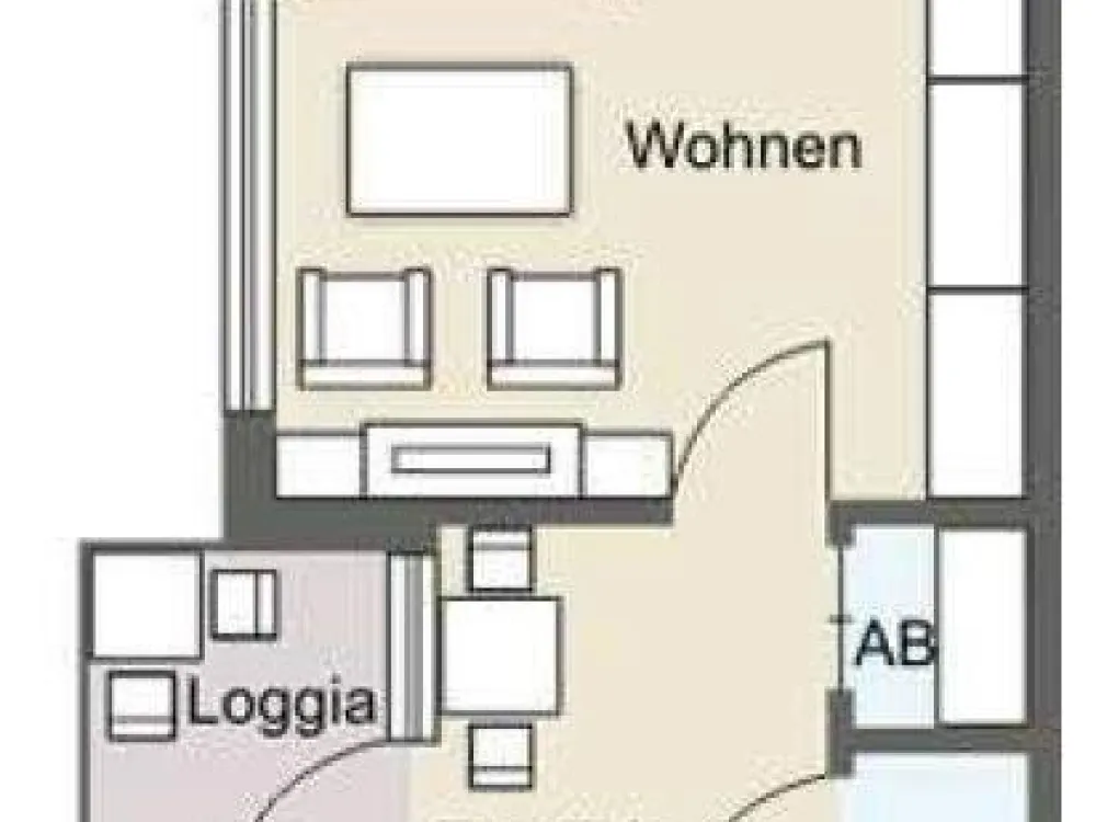 Ruhige 2-Zimmer Wohnung mit Balkon, Blick ins Grüne