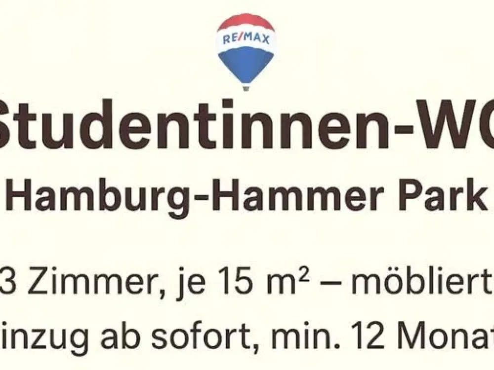Möblierte Zimmer in moderner 3er Mädchen-WG am Hammer Park, Erstbezug nach Kernsanierung