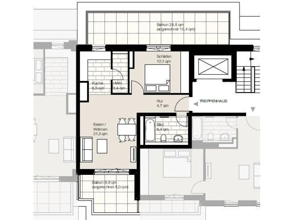 2 Dachterrassen! Citynah! Neubauwhg zur Miete in Hamburg - Wentzel Dr.