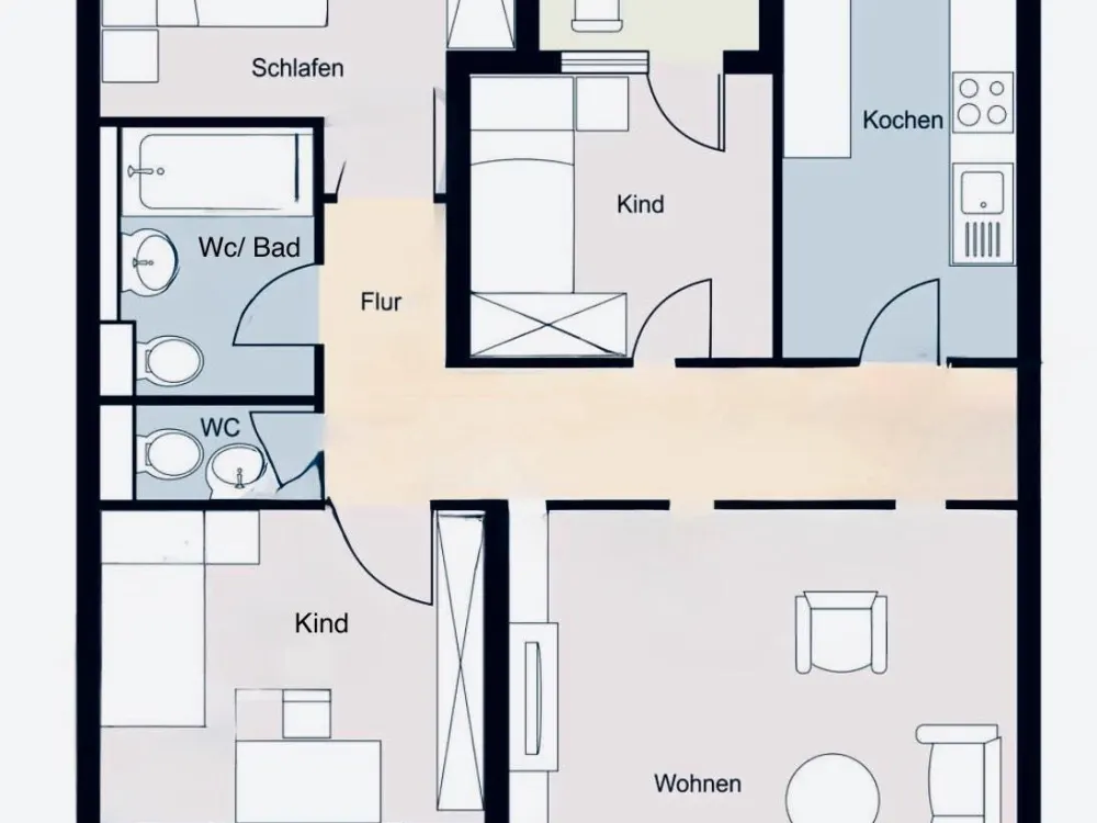 4 Zimmer Wohnung zu vermieten