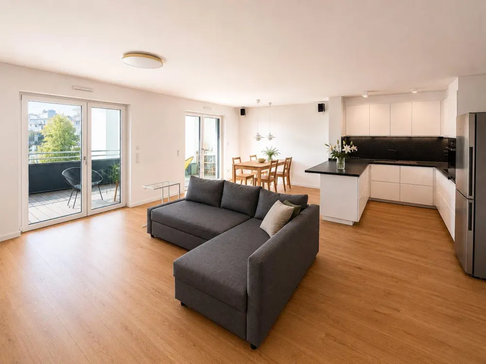 **Moderne 3-Zimmer-Wohnung im KfW-55-Effizienzhaus mit Balkon und
