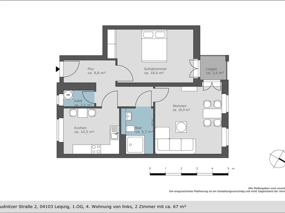 Erstbezug in Citynaher Wohnlage - hochwertige 2 Zimmer Wohnung mit Balkon