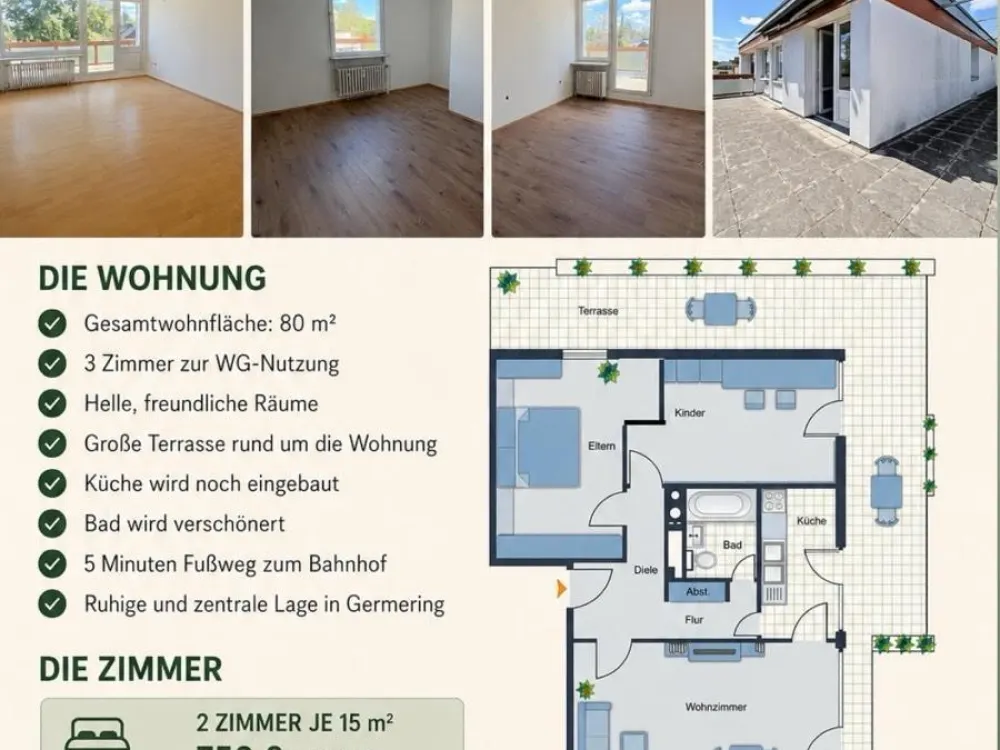 3 Zimmer Wohnung zu vermieten