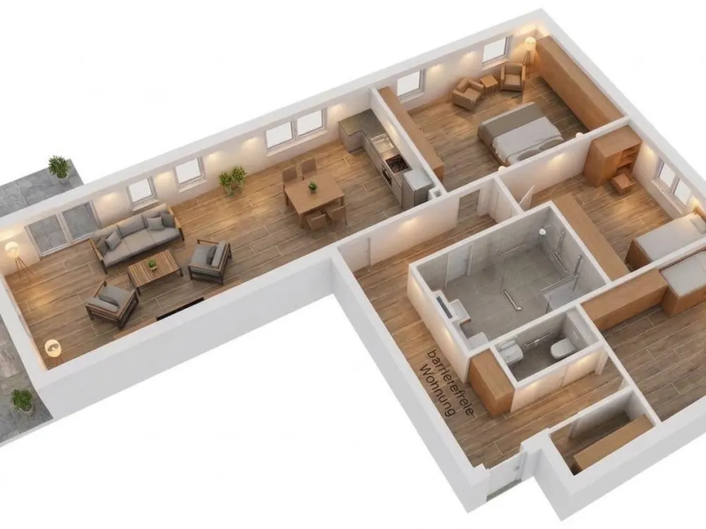 Ihre ruhige Terrassenwohnung mit Garten zum Hinterhof