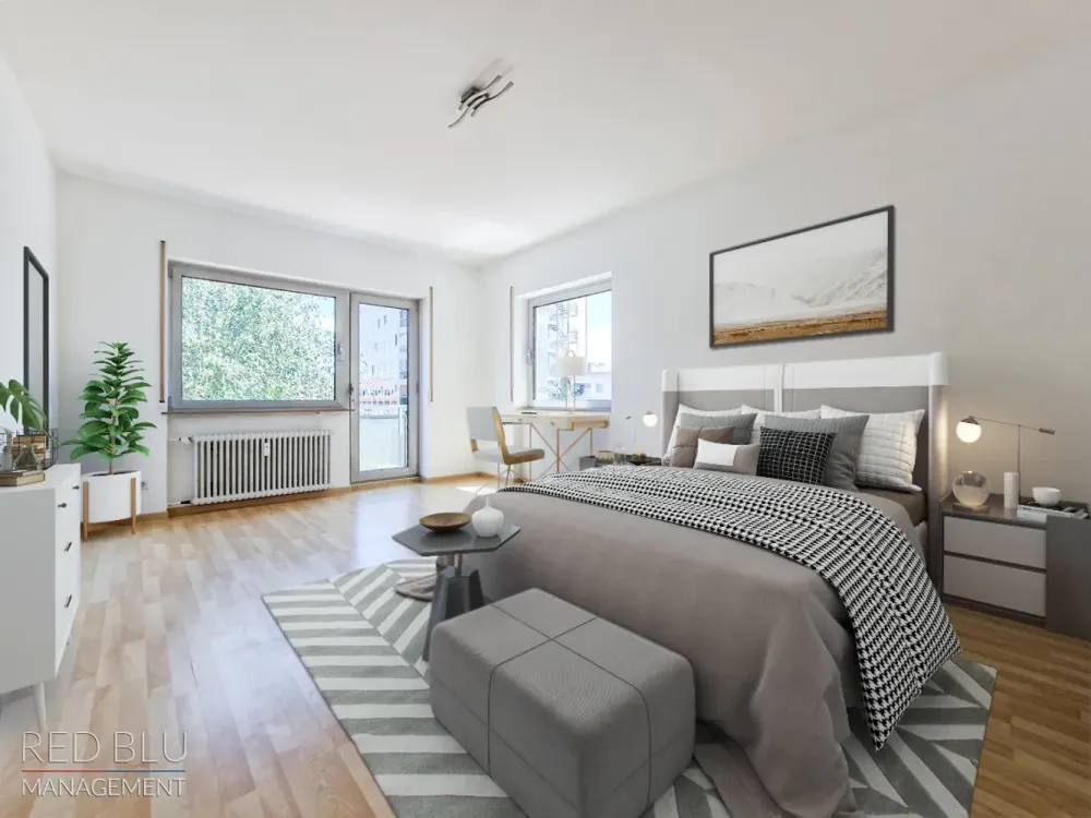 Zentrale 3,5-Zimmer-Wohnung mit Grünblick und zwei sonnigen Balkonen