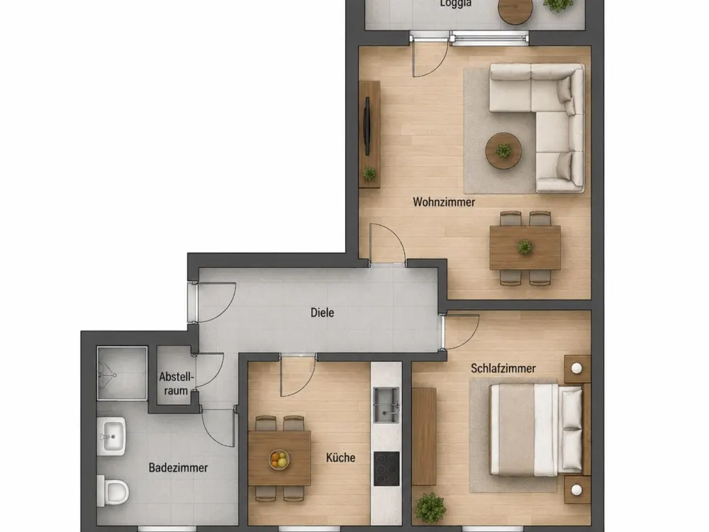 Moderne 2-Zimmer-Wohnung in Nürnberg, komplett saniert
