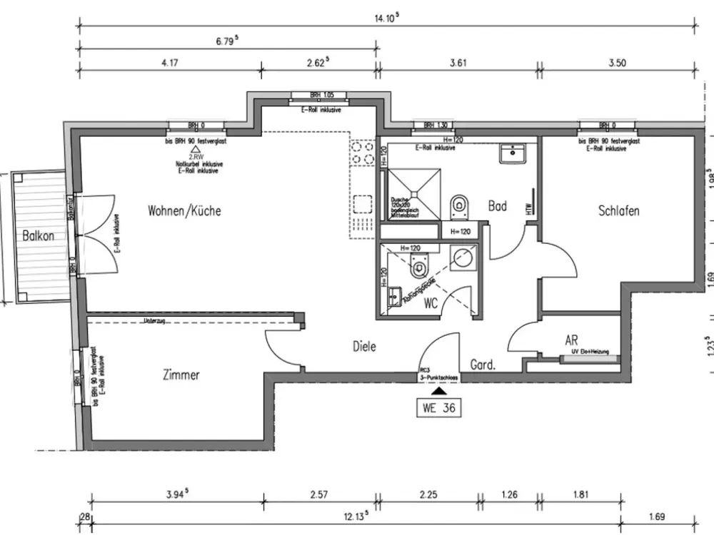 Schöne 3-Zimmer-Wohnung mit Einbauküche und Balkon in Altglienicke (Treptow), Berlin