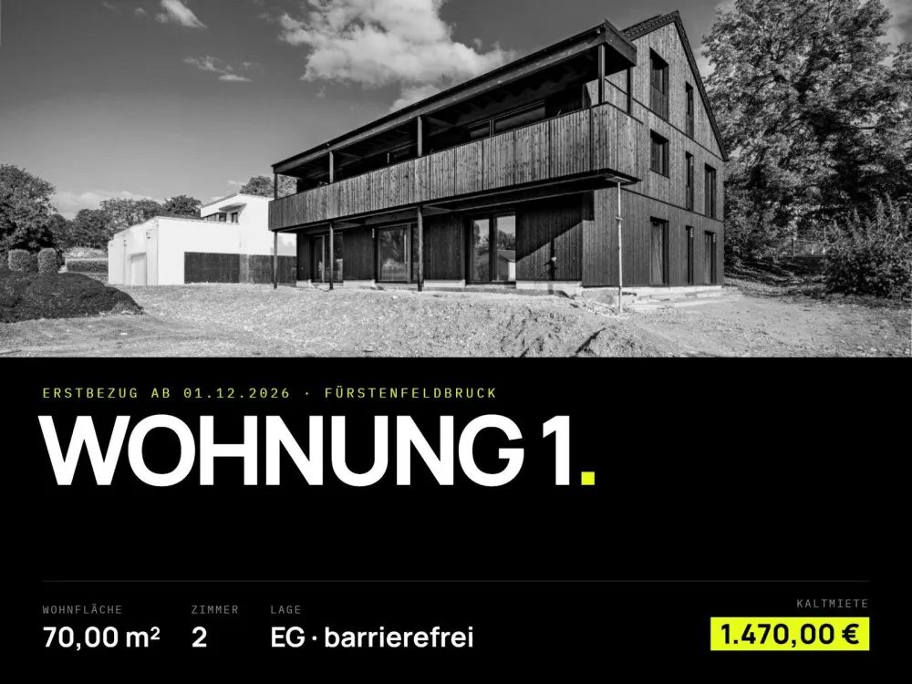 Neubauwohnung - 2 Zimmer - 70 m² - Fürstenfeldbruck