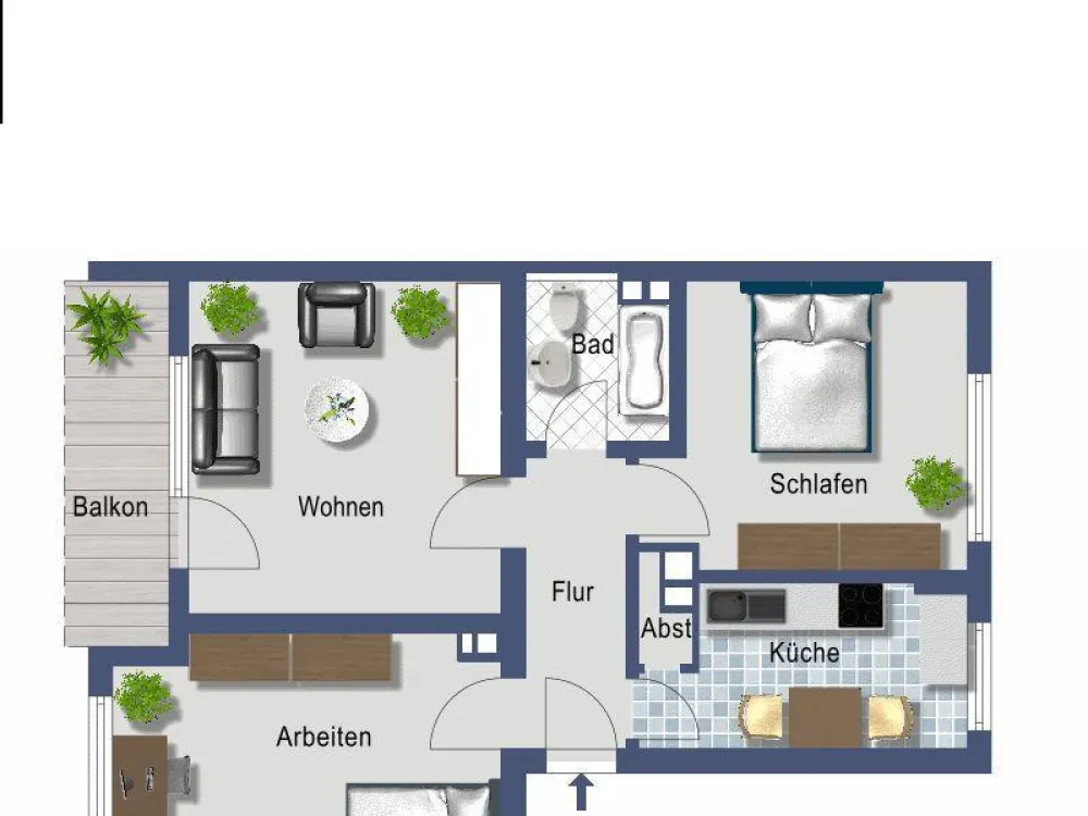 2-Zimmer-Dachgeschosswohnung mit Balkon & EBK
