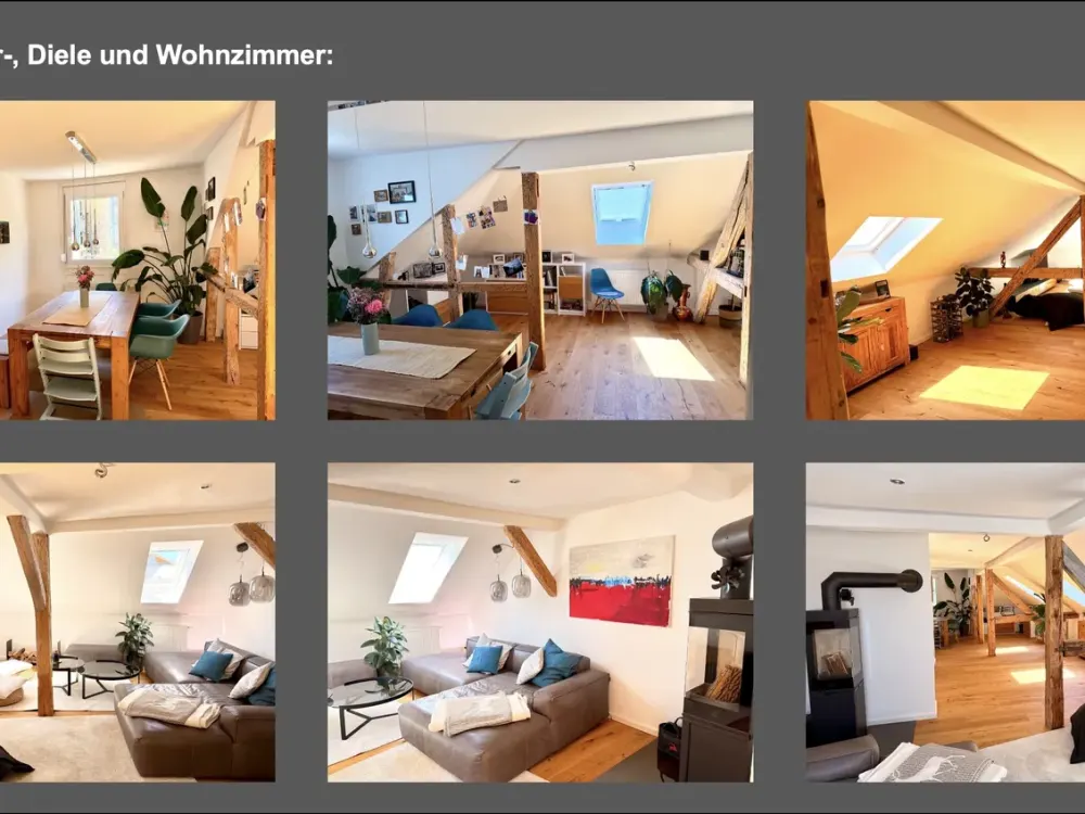 Stilvolle Altbau-Dachgeschosswohnung mit Dachstudio, Kaminofen und Balkon im Herzen des Westens