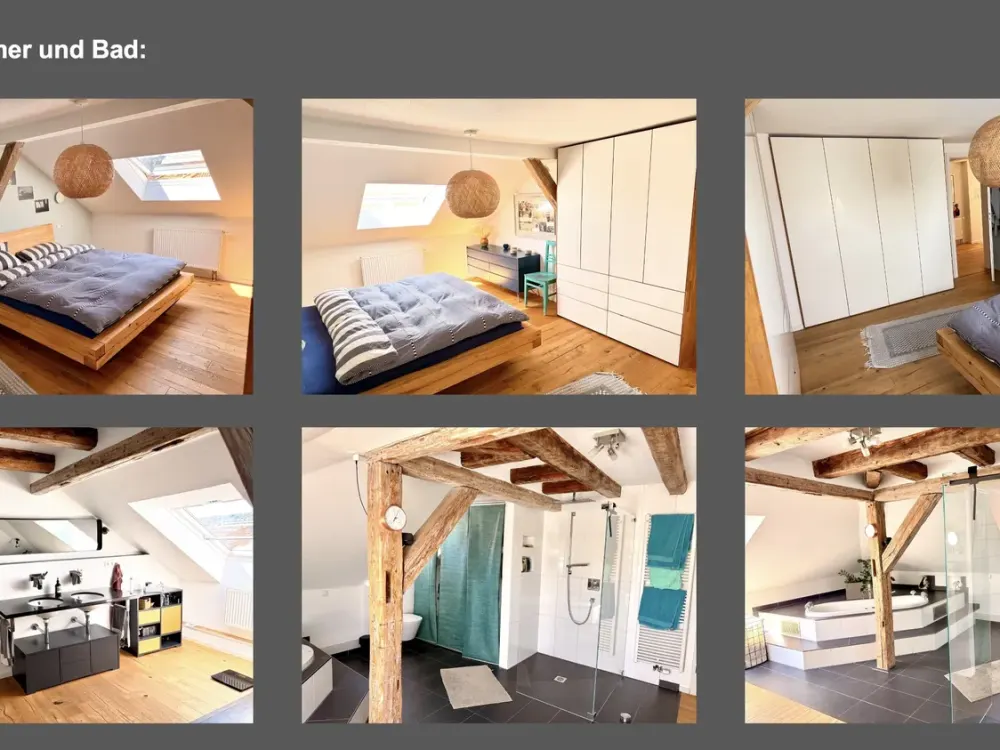 Stilvolle Altbau-Dachgeschosswohnung mit Dachstudio, Kaminofen und Balkon im Herzen des Westens