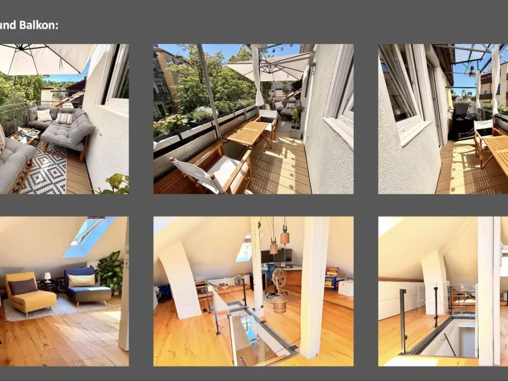 Stilvolle Altbau-Dachgeschosswohnung mit Dachstudio, Kaminofen und Balkon im Herzen des Westens