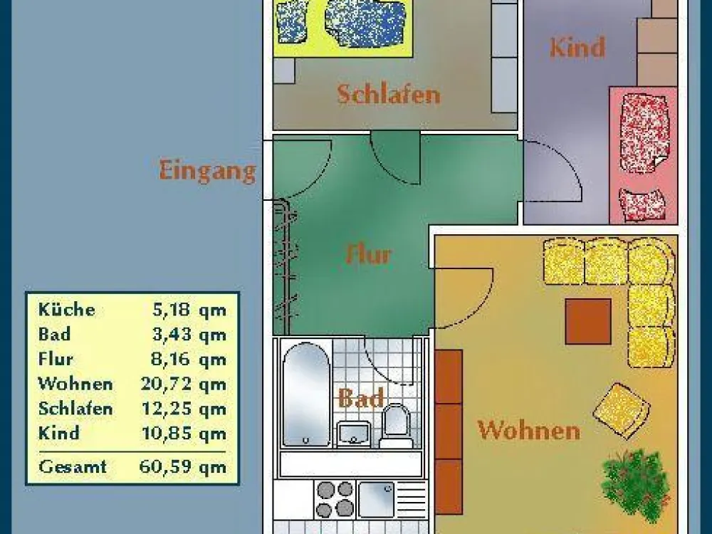 Praktische 3-Zimmer-Wohnung - WG geeignet!