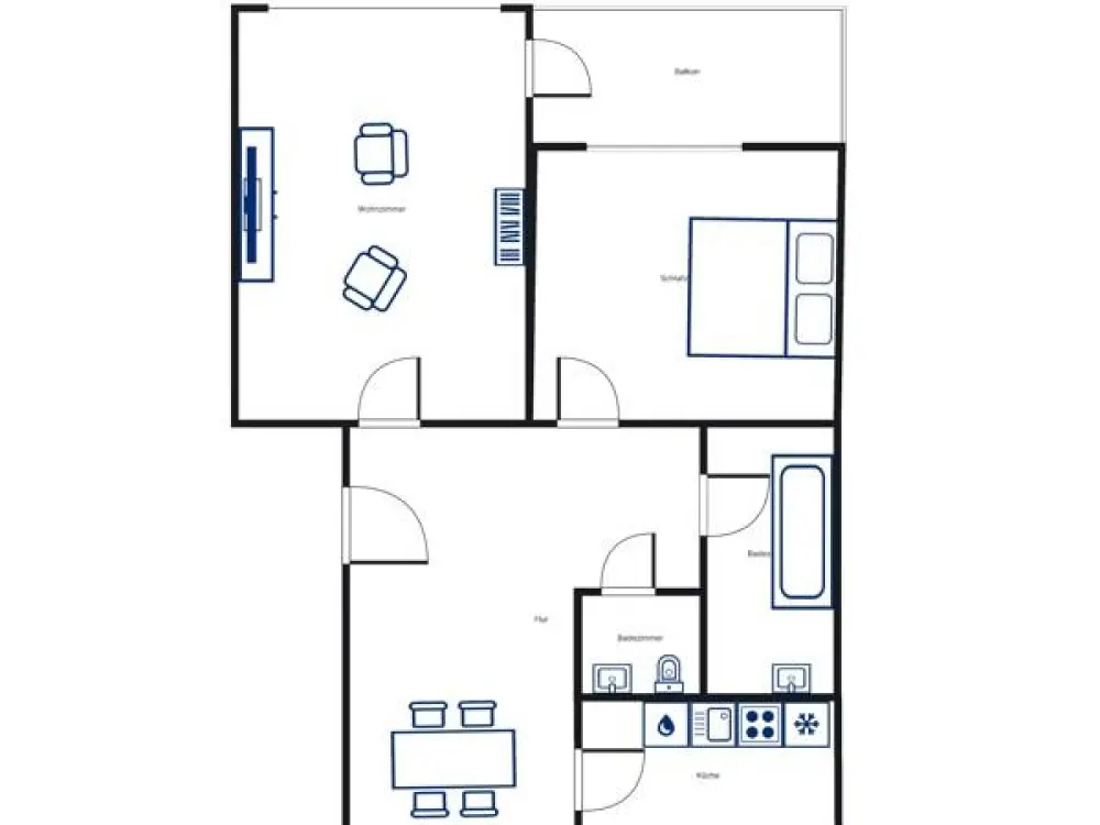 Hier lässt es sich aushalten: individuelle 2-Zimmer-Wohnung