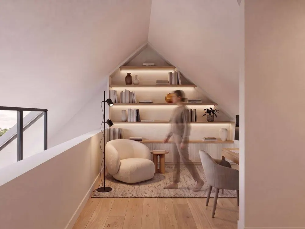 Above the Roofs of Südweststadt, Apartment with Roof Terrace and Gallery