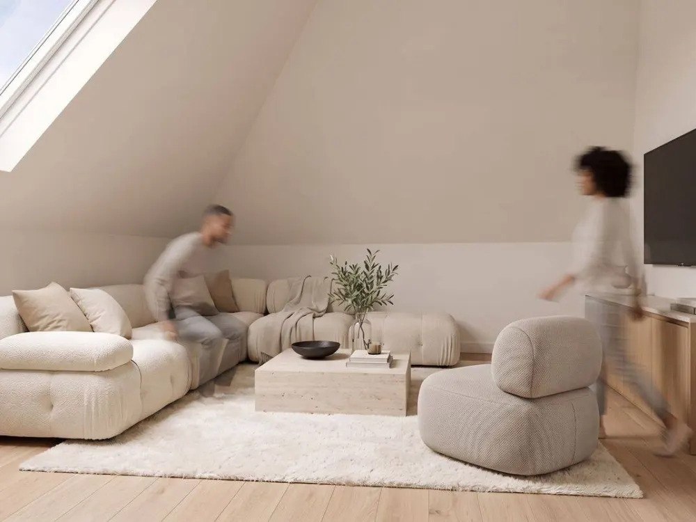 Above the Roofs of Südweststadt, Apartment with Roof Terrace and Gallery