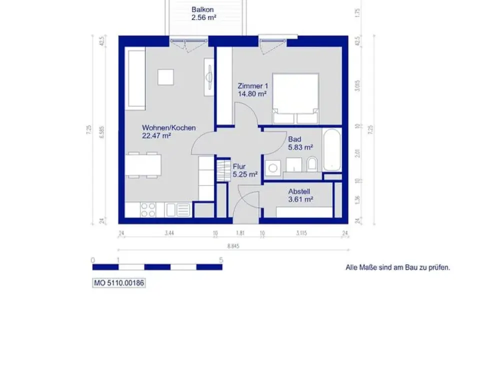 2 Zimmerwohnung im Neubau