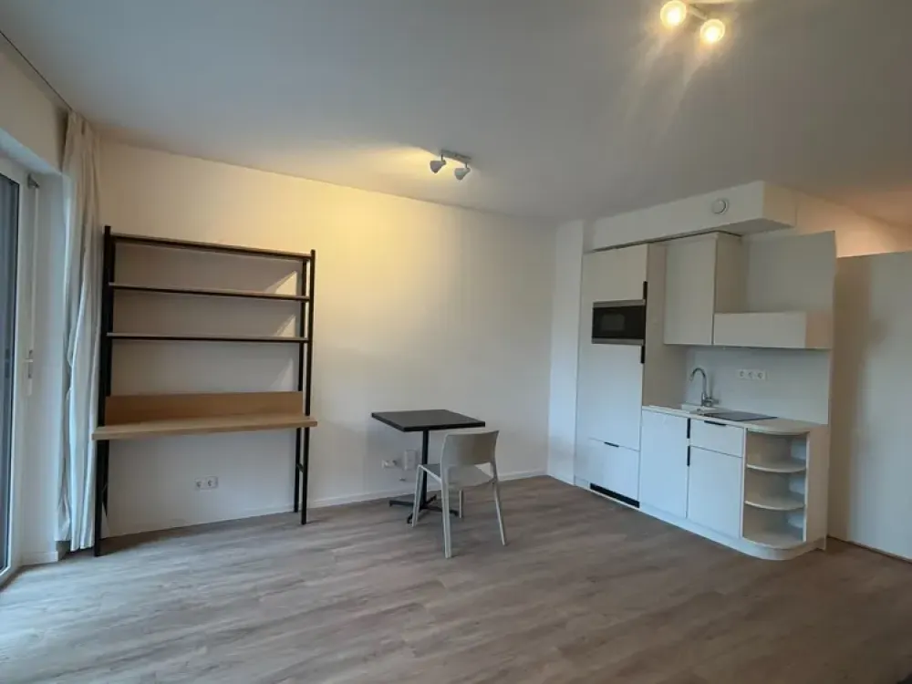 Large 1-Room Apartment with Large Balcony, Built-in Kitchen and Elevator in Erlangen