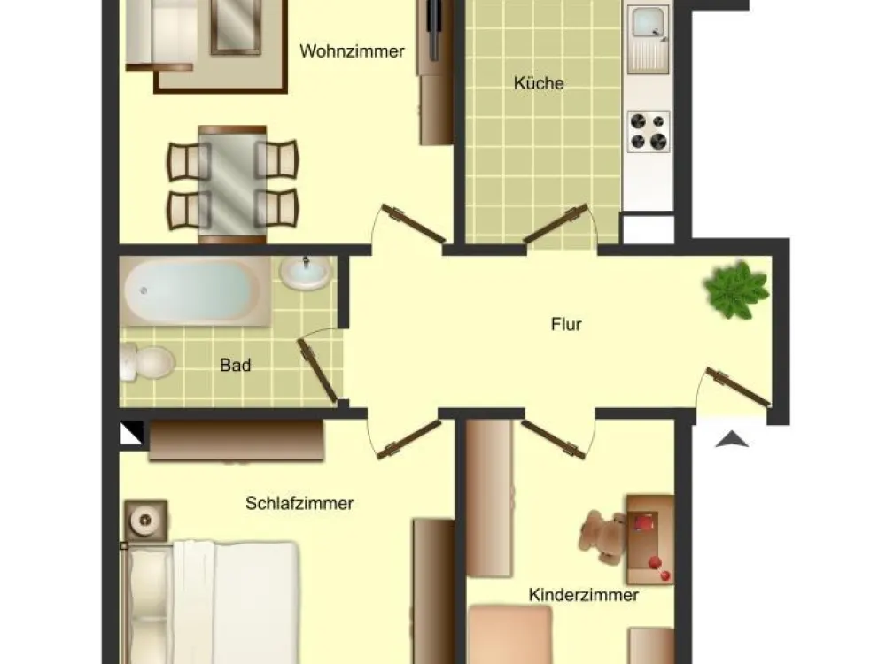 3-Zimmer-Wohnung in Bergkamen Nordberg - Mit Laminatboden und Wandtapeten