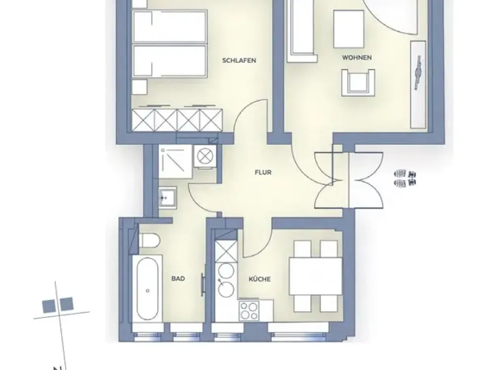 Charmantes 2-Zi. Apartment mit Balkon und Stellplatz! Nah zum See! WE05