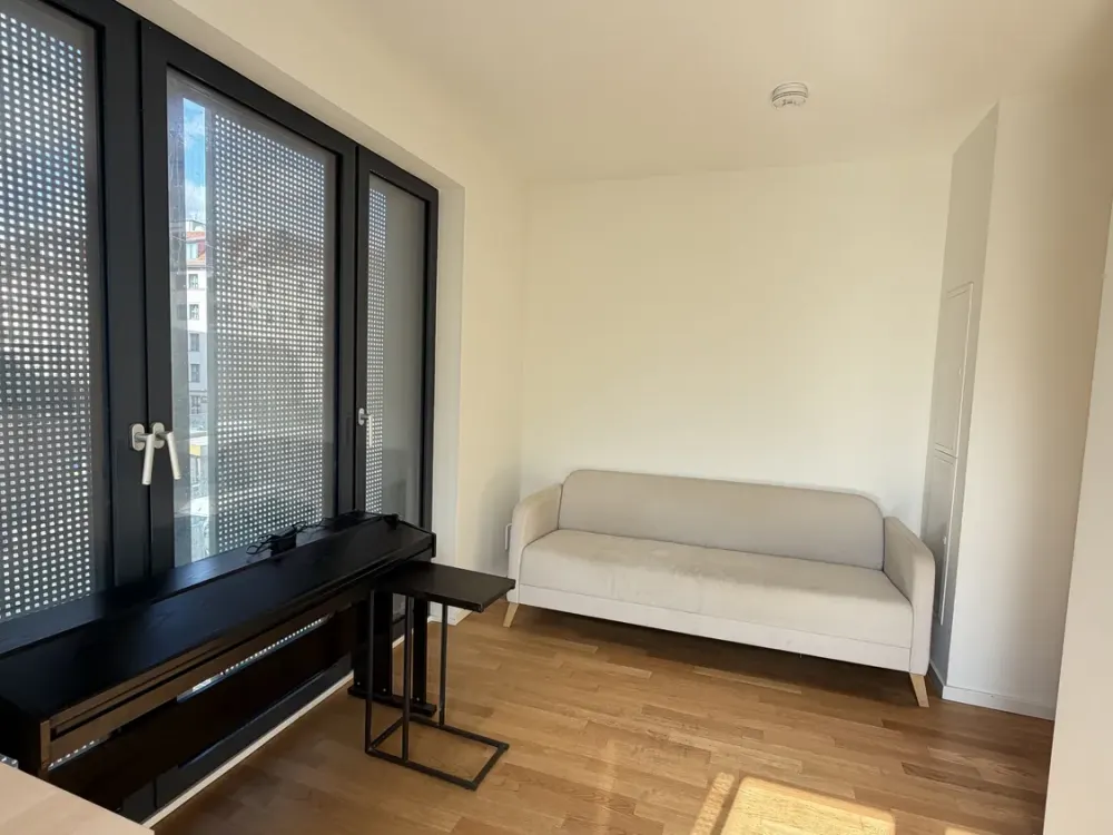 Helle möblierte 1,5-Zimmer-Wohnung mit bodentiefen Fenstern in Berlin-Mitte