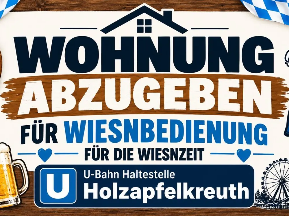 2 Zimmer Wohnung für Wiesnbedienungen