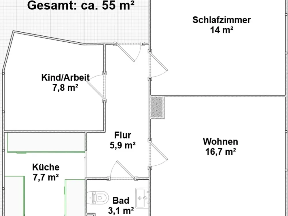 2,5-Zimmer-Wohnung in Nürnberg-Veilhof