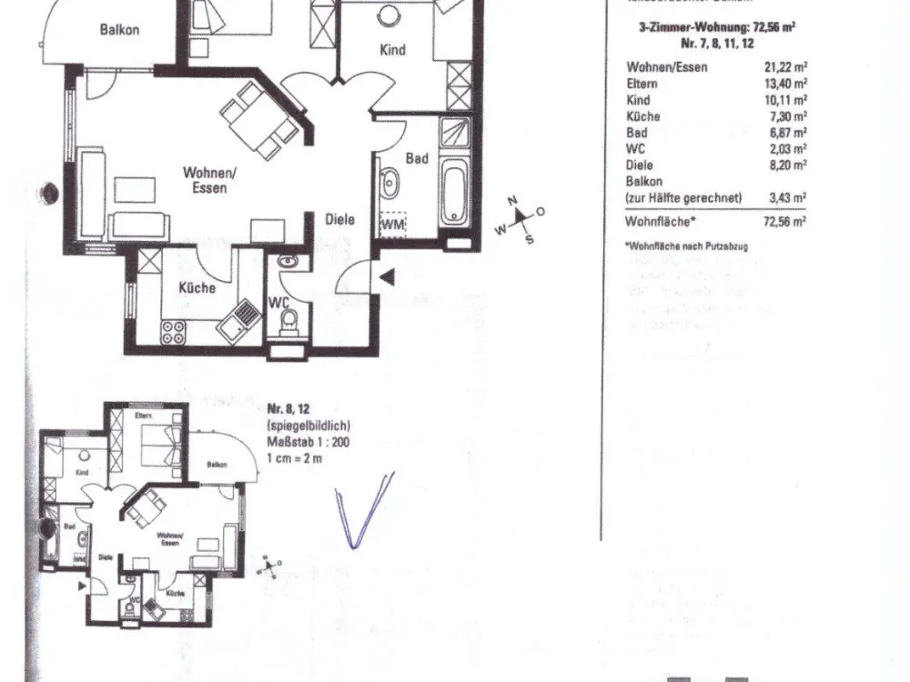 Gemütliche 3 Zimmerwohnung, Lange Weiden Winnenden
