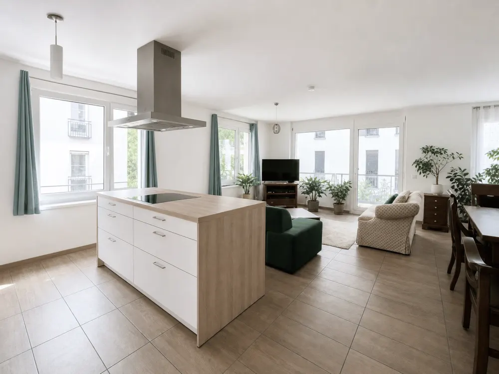 Modern 3-Room Apartment with Balcony, Fitted Kitchen & Underfloor Heating