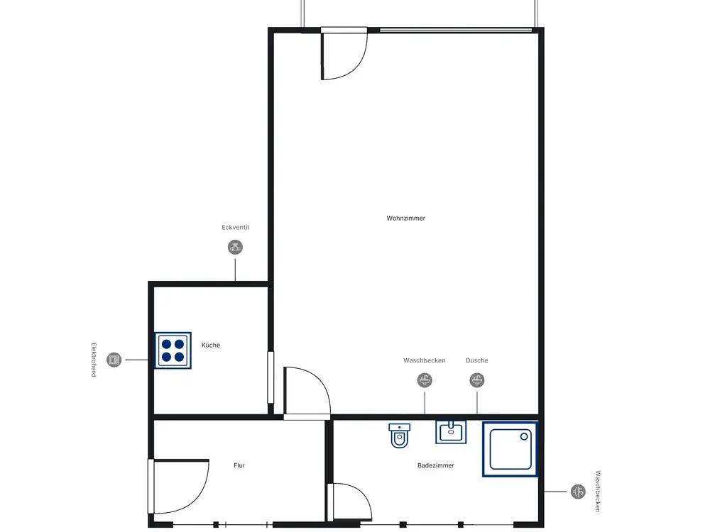 City-Lage, Renovierte 1-Zimmer-Wohnung mit Balkon, ca. 40 m², ab sofort verfügbar