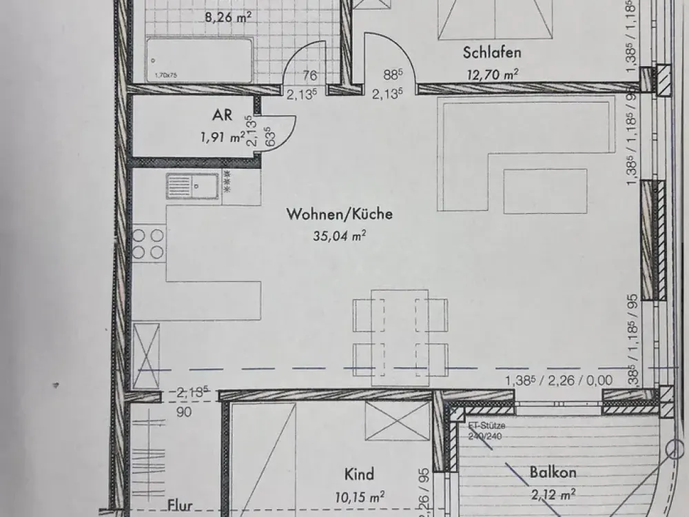 Weißer WBS: Neubau Südvorstadt! 3-Raum-Whg 74,72 m² mit Balkon, in ökolog. Holzbauweise, KfW 55