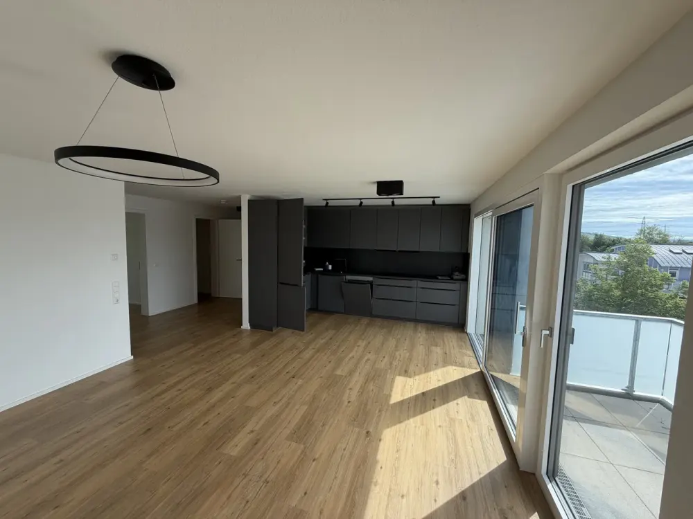 Neubau: 3-Zi. Warmmiete 1.928,45 € Inkl. Einbauküche, Balkon, Markise, Garage & Nebenkosten in Waib.