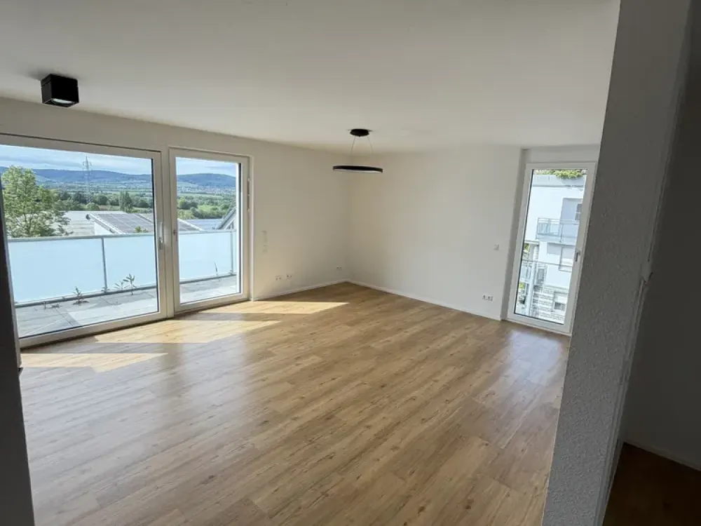 Neubau: 3-Zi. Warmmiete 1.928,45 € Inkl. Einbauküche, Balkon, Markise, Garage & Nebenkosten in Waib.