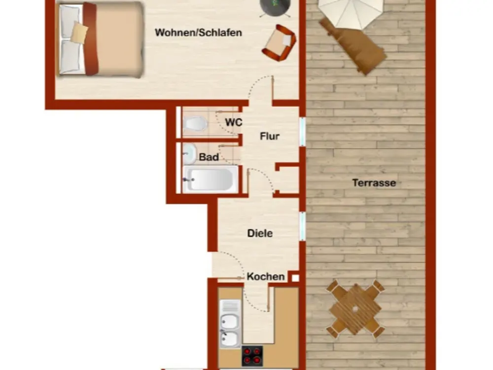 Living Above the Roofs of Krefeld - Dreamy 2-Room Apartment with Large Roof Terrace