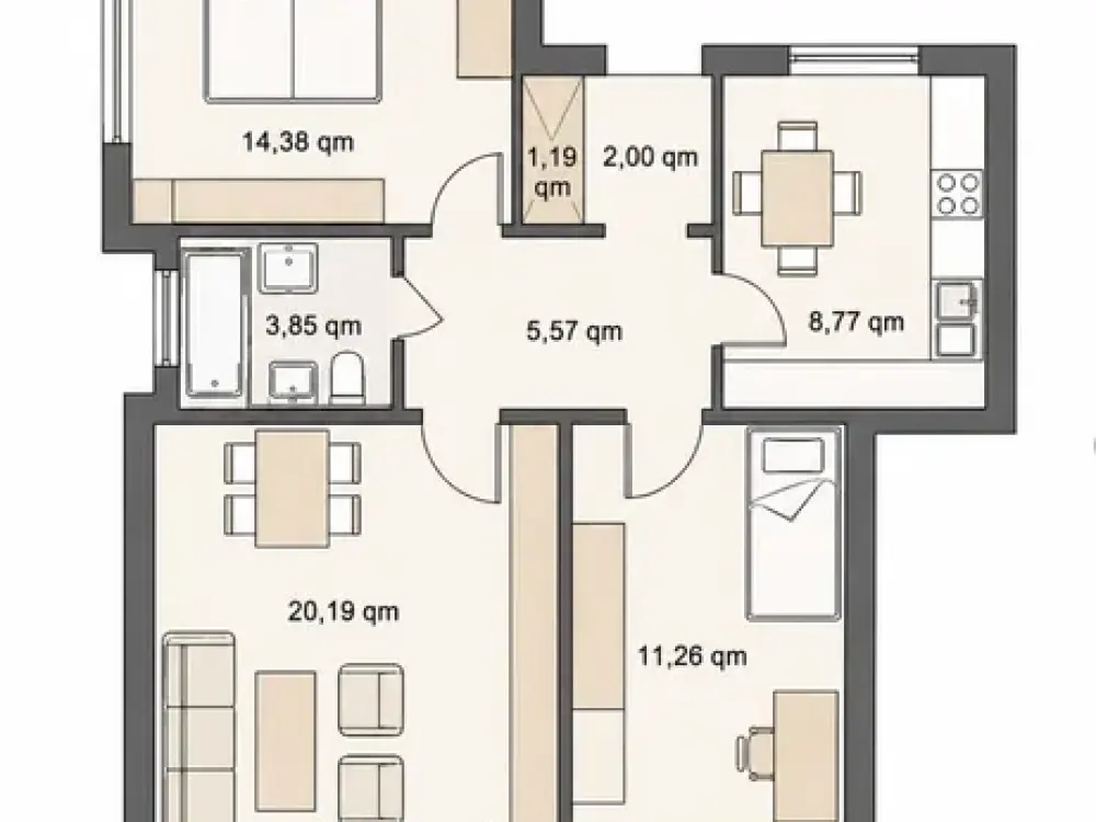 Wohnung mit drei Zimmern in München-Hadern