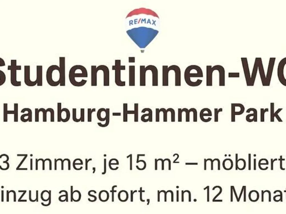 Möblierte Zimmer in moderner 3er Mädchen-WG am Hammer Park - Erstbezug nach Kernsanierung