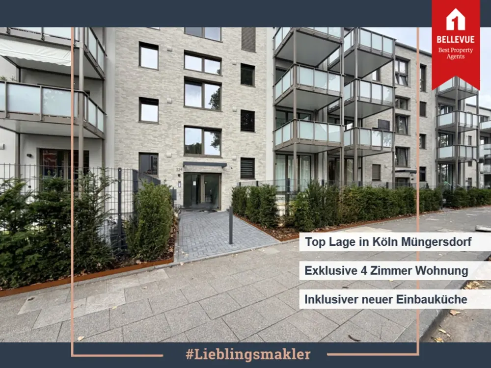 Cologne-Müngersdorf || Bright 4-Room Apartment with Built-in Kitchen & Terrace