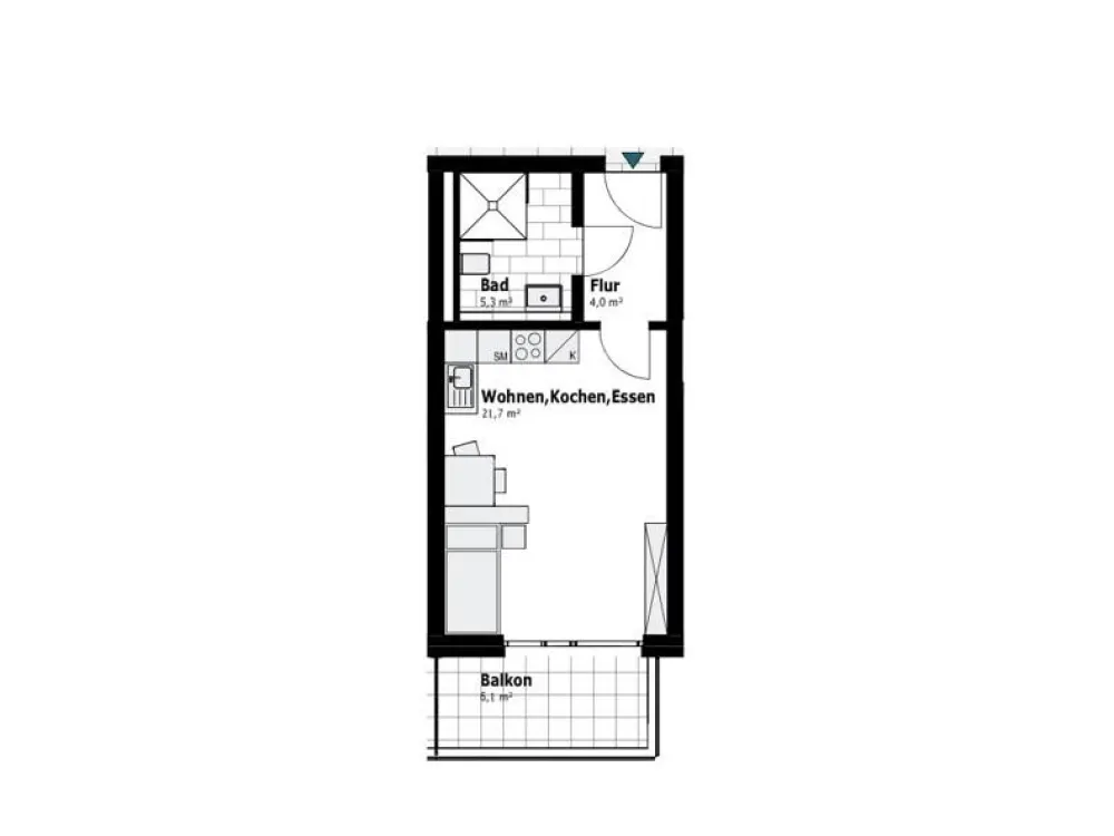bezugsfertiger Neubau - Appartement im OG. mit Balkon, ebenerdig