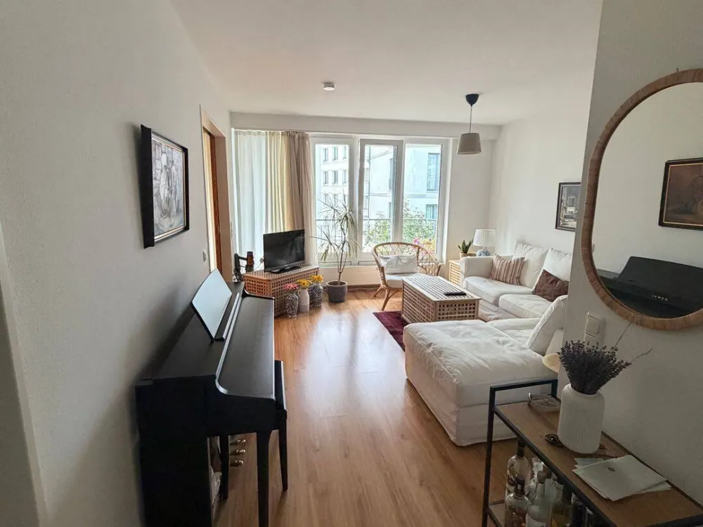 Furnished 2-Room Apartment in Berlin-Mitte with Large Balcony & View of the Berlin TV Tower