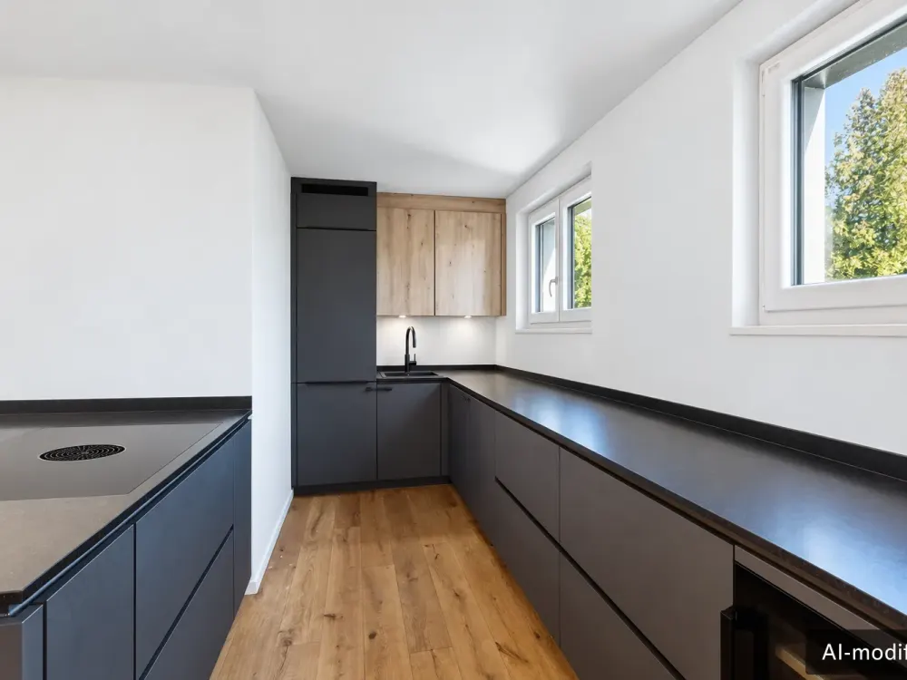Urban living, thriving in greenery, modern ground-floor apartment with garden