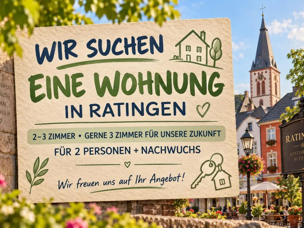 Paar sucht 2-3-Zimmer-Wohnung in Ratingen