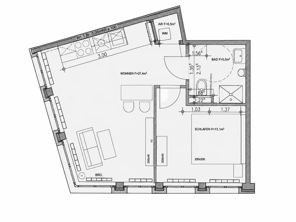 Erstbezug: 2-Zimmer-Wohnung, 46 m², 1. OG, Meerbusch-Büderich